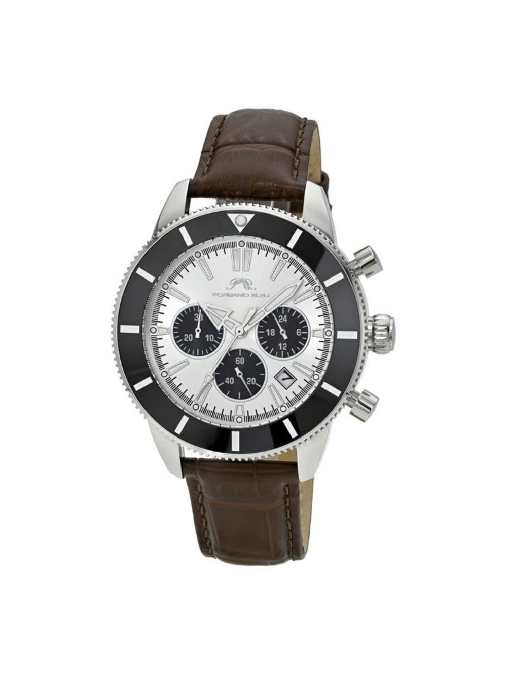 NWT Porsamo Bleu Brandon Chronograph Quartz Silver Dial Men's Watch